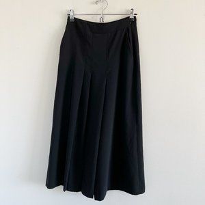 Zara High Waist Pleated Crop Wide Leg Culotte Pants XS Black